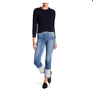 Frame Blue High Straight Reverse Cuff Capri/Cropped Jean